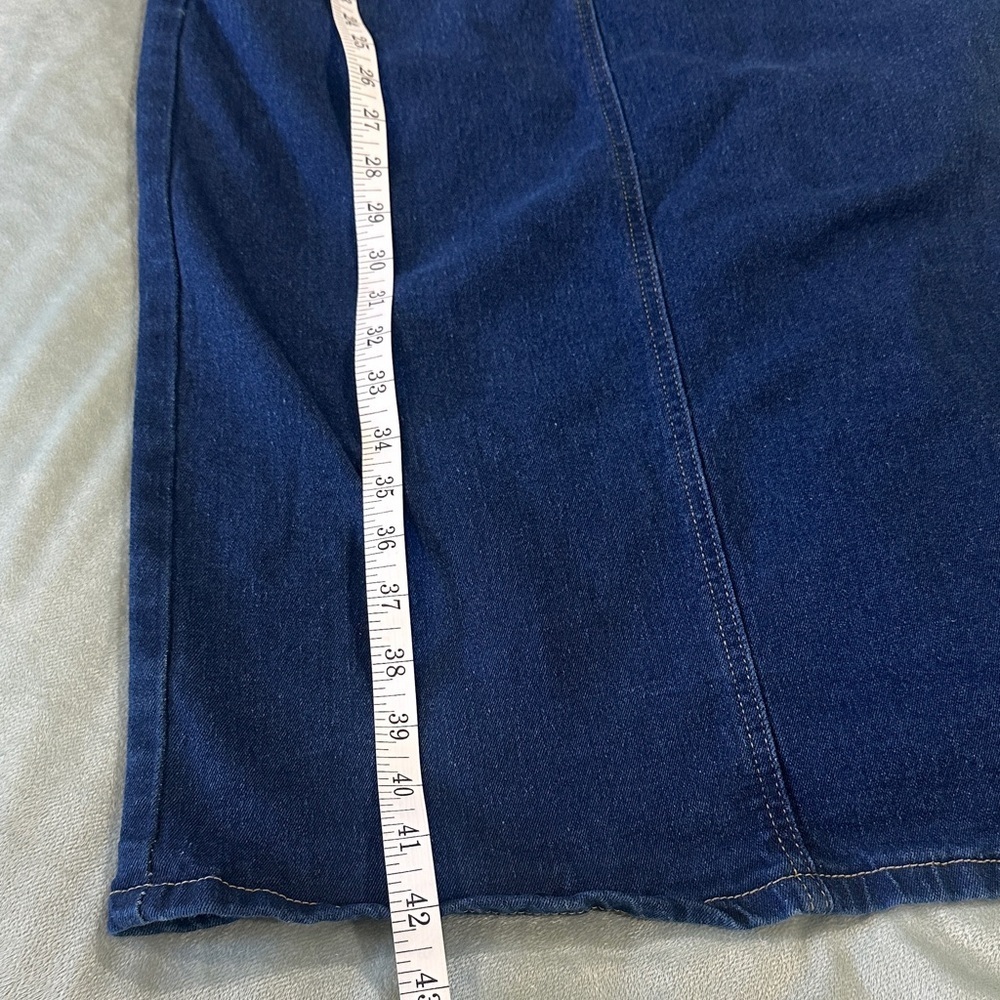Women's Dark Blue Denim Overalls dress size L - Picture 2 of 9